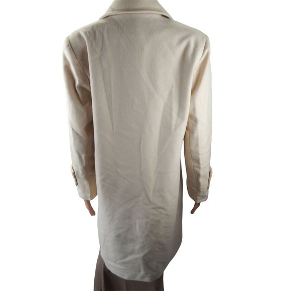 Pea Coat Women's Mid Length Cream Dress Size M - Picture 3 of 10